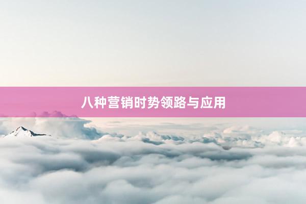 八种营销时势领路与应用